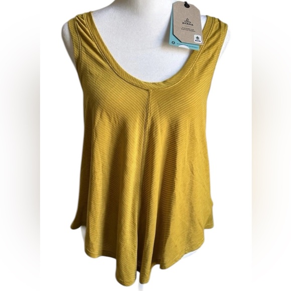 Prana Tops - ▶️ Prana m Tank Top Women XS Yellow Scoop Neck Flowy Gorpcore Lightweight NWT